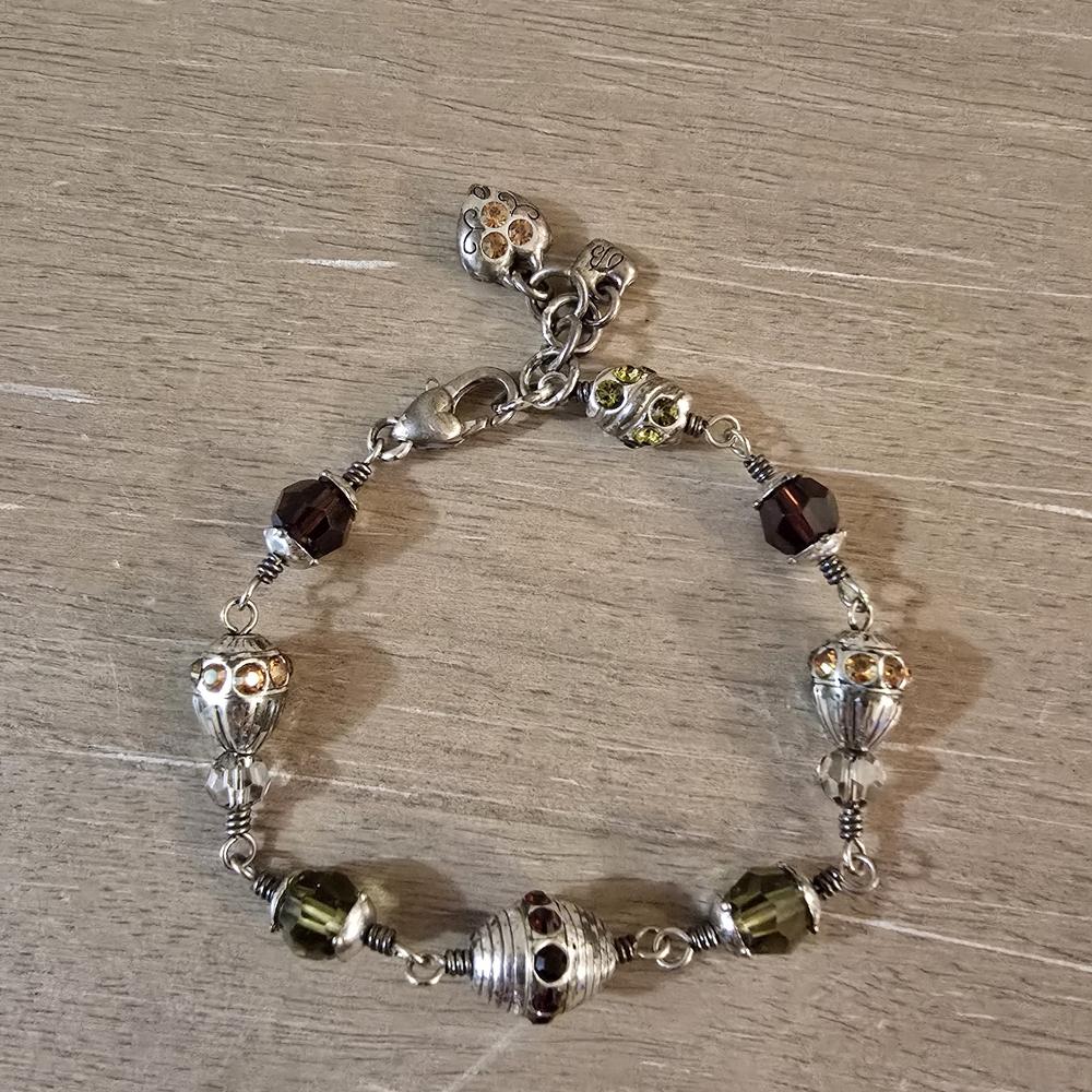 Brighton Autumn Tone Rhinestone Charm Bracelet